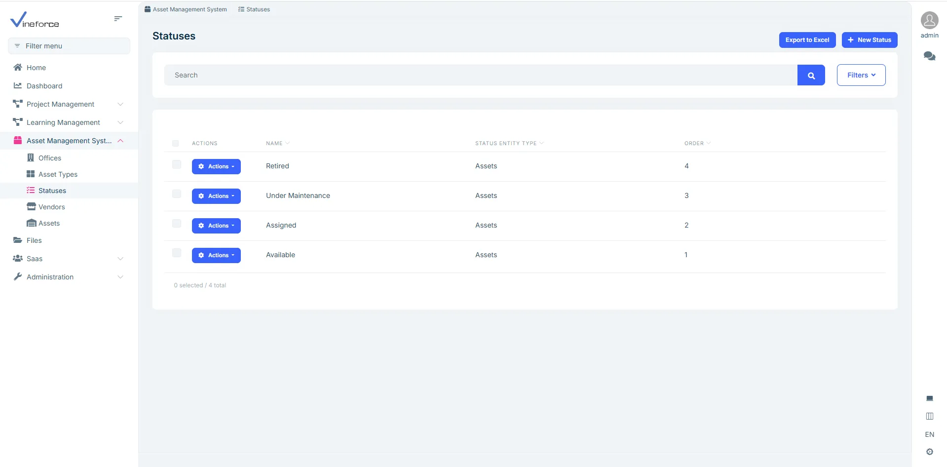 Dynamic asset activity status vineforce image