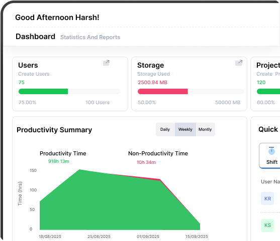 Dashboard homepage image